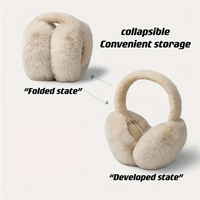 1 pièce Cache-oreilles d'hiver pliable et réglable pour femmes, réchauffe-oreilles en polaire douce, ajustement élastique pour temps froid | SHEIN