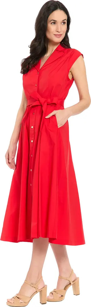 London Times Tie Waist Cap Sleeve Shirtdress | Nordstromrack | Nordstrom Rack