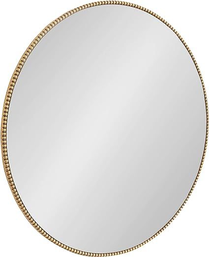 Kate and Laurel Gwendolyn Round Beaded Accent Wall Mirror, 28" Diameter, Gold | Amazon (US)