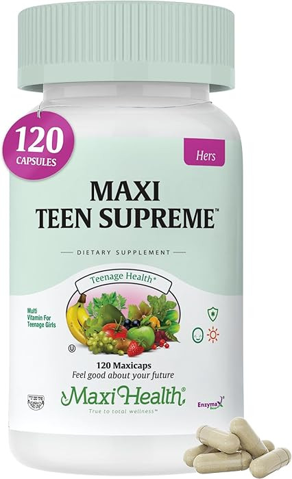 Maxi Health Teen Vitamins for Girls 12-17 - Teen Multivitamin D3, Iron, Calcium, Biotin, Zinc, Di... | Amazon (US)