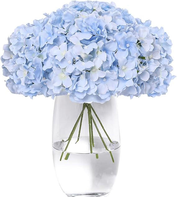 Tifuly Hydrangea Artificial Flowers -12 pcs Realistic Fake Hydrangea Silk Flowers with Stems Faux... | Amazon (US)