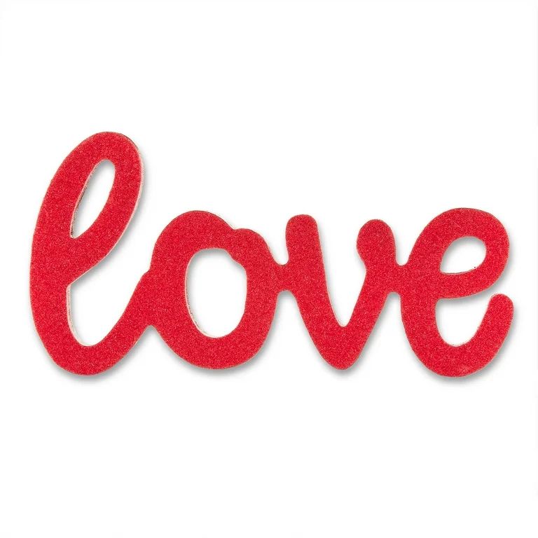 Valentine's Day Wood Flocked Cut Out Letter Décor, Love, 8 in x 4.13 in, by Way to Celebrate | Walmart (US)