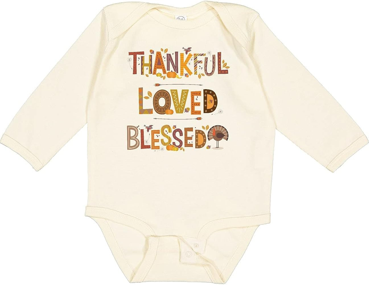 inktastic Thankful Loved Blessed Long Sleeve Creeper | Amazon (US)