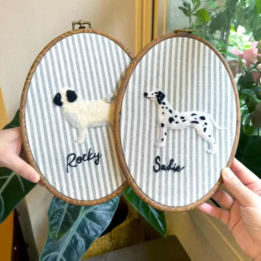 Personalized Needle Felted Dog Embroidery Hoop Art: Custom Pet Portrait - Etsy | Etsy (US)