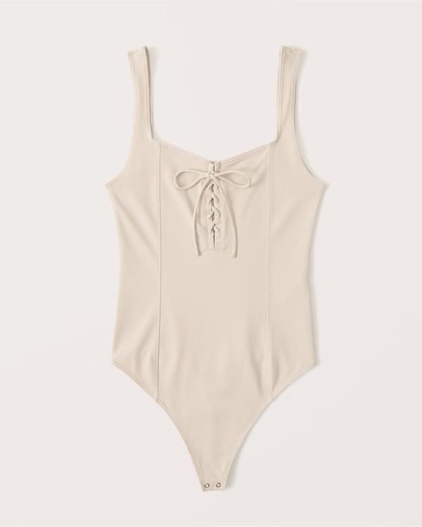 Lace-Up Corset Seamless Fabric Bodysuit | Abercrombie & Fitch (US)