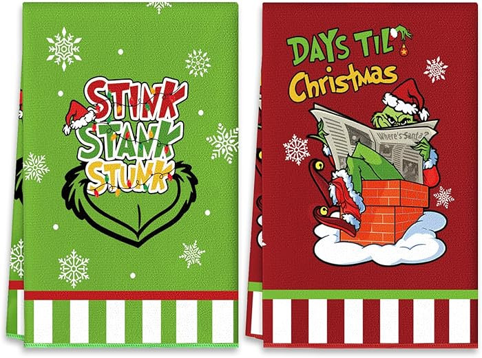 Christmas Kitchen Towels 2PCS Dish Towels Hand Towels Housewarming Gifts for New Home, Farmhouse ... | Amazon (US)