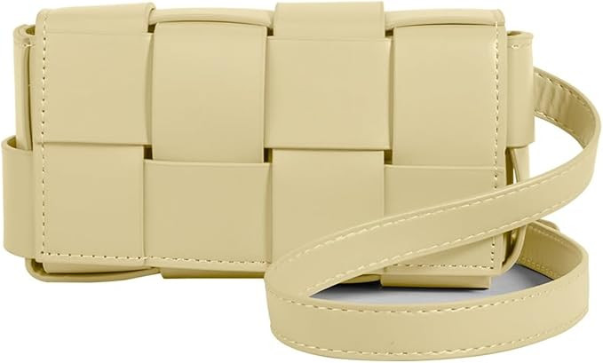 Mini Woven Crossbody Bag for Women, Square Shoulder Handbag Leather Clutch Purse Cute Fanny Packs... | Amazon (US)