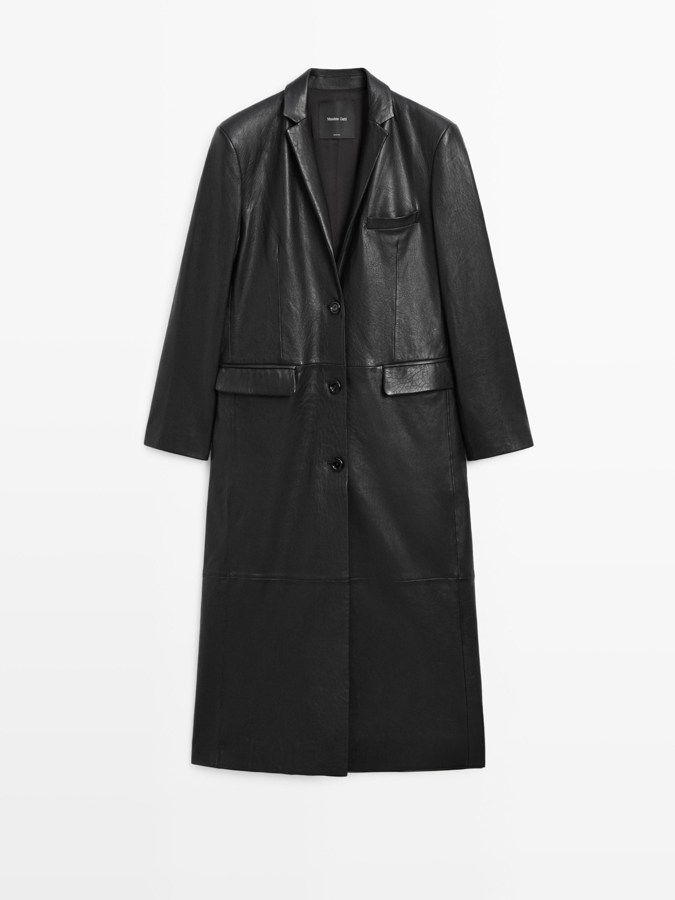 Long nappa leather coat | Massimo Dutti UK