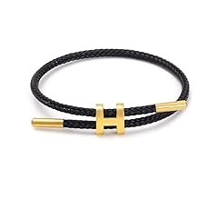 Adjustable H Rope Bracelet, Gold-plated Buckle Design Titanium Steel Wire Fashion Bridesmaid Bracele | Amazon (US)