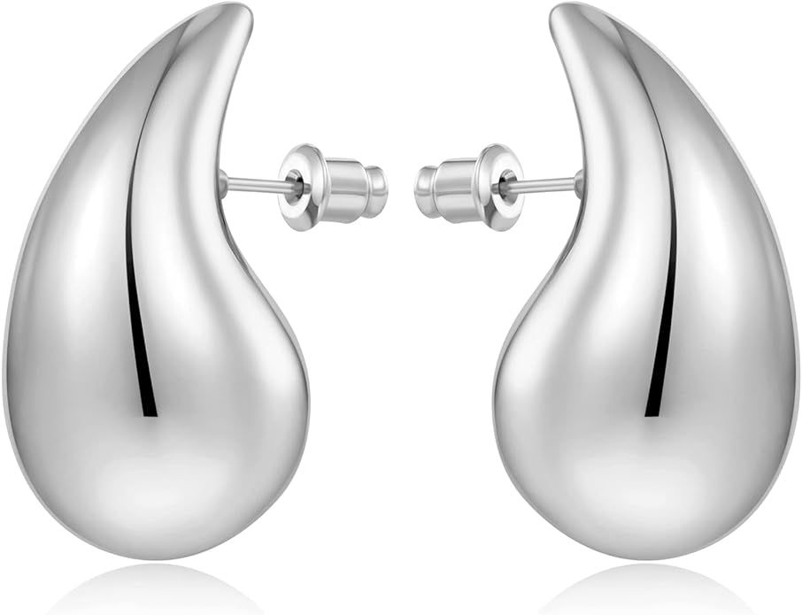 MUYAN Gold Silver Chunky Earrings for Women Lightweight Teardrop Earrings Fashion Jewelry Gift | Amazon (US)