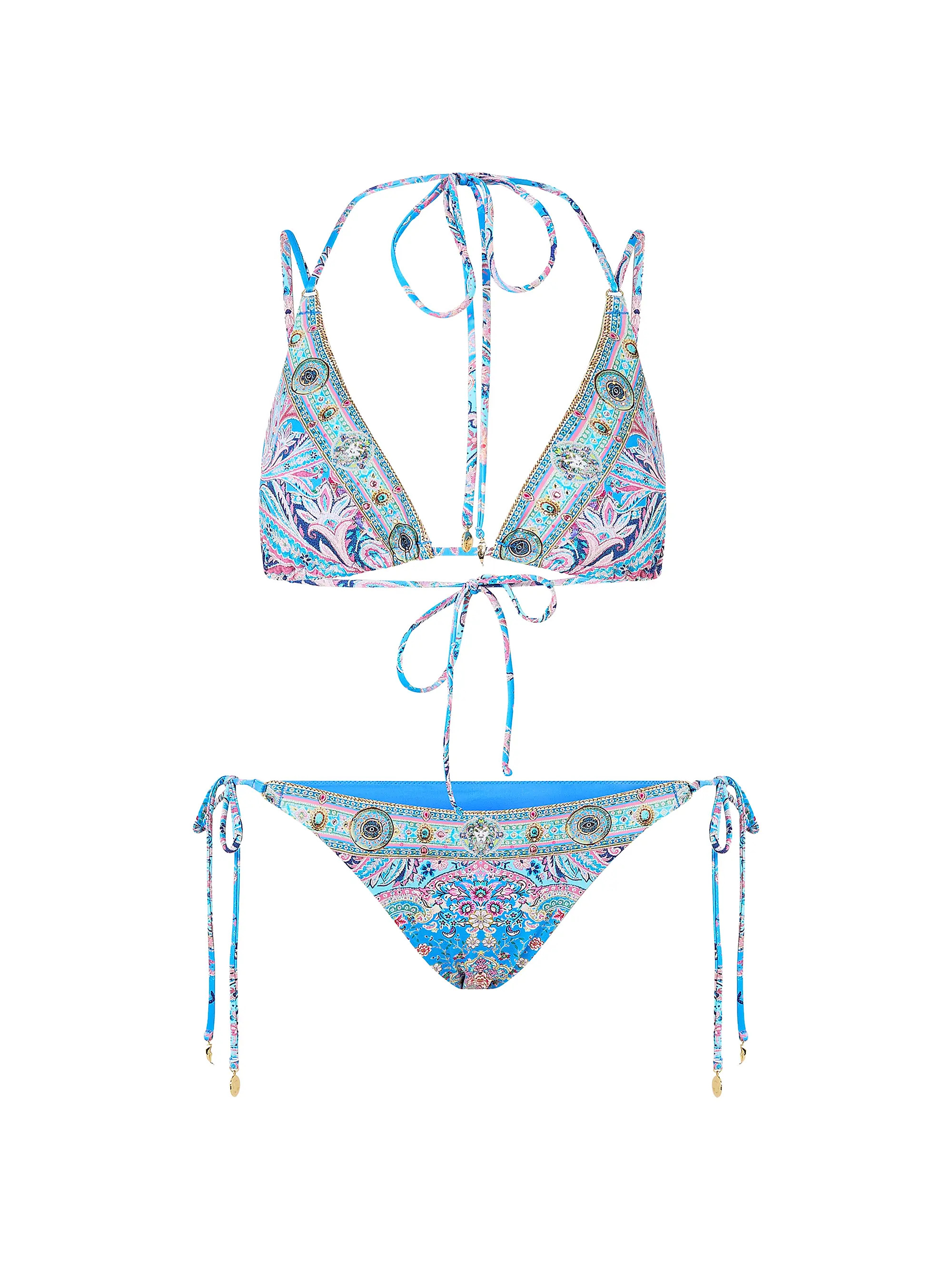 3-Piece Paisley Bikini & Sarong Set | Saks Fifth Avenue