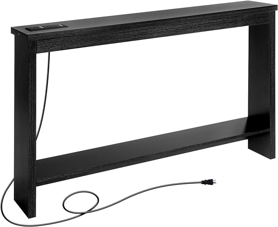 ZGREN Narrow Sofa Table with Outlet and USB Port, Behind Couch Table Skinny Console Table with Ch... | Amazon (US)