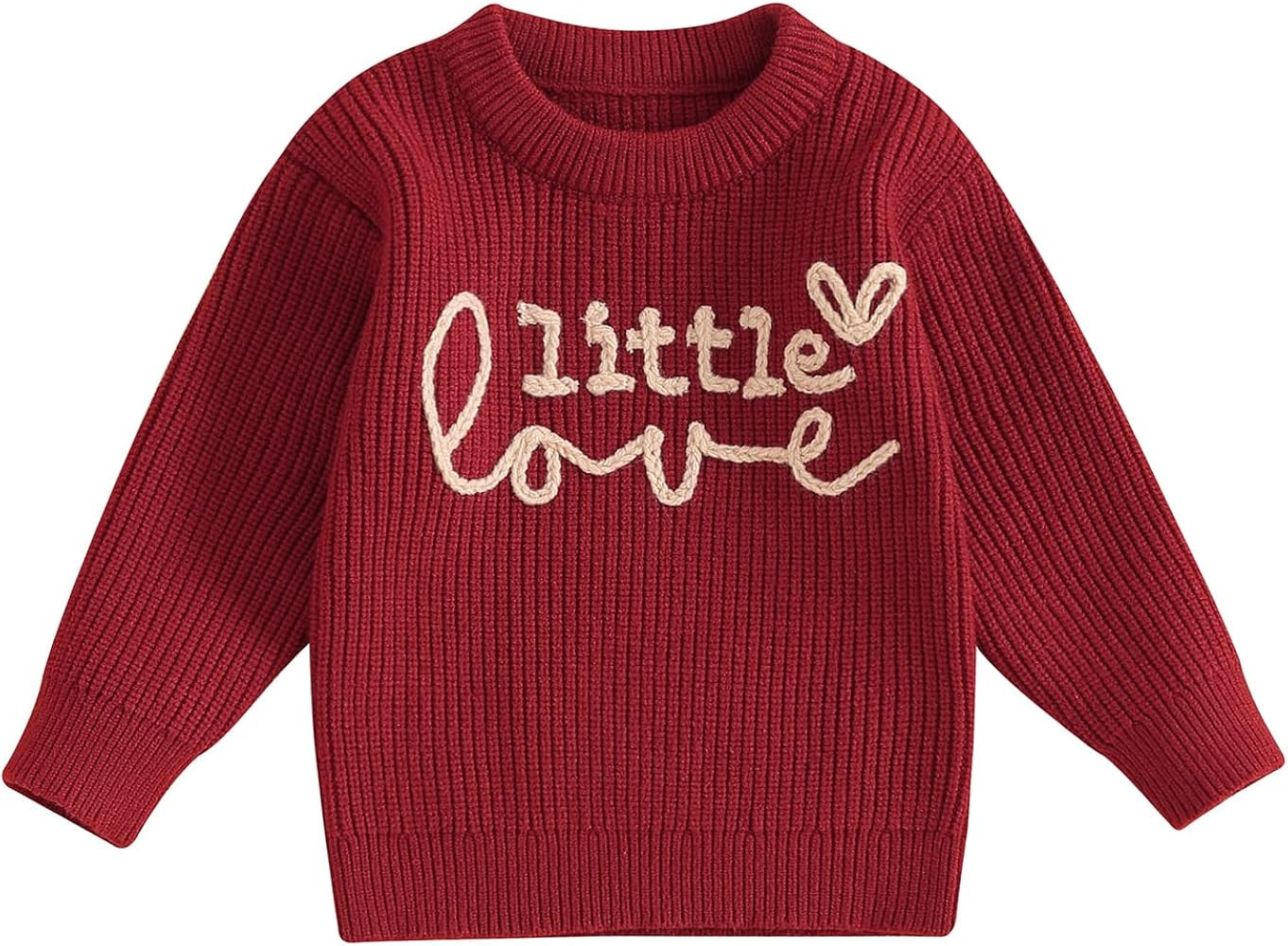 Bonangber Toddler Baby Girl Valentines Day Outfit Love Heart Sweet Long Sleeve Crewneck Sweater C... | Amazon (US)
