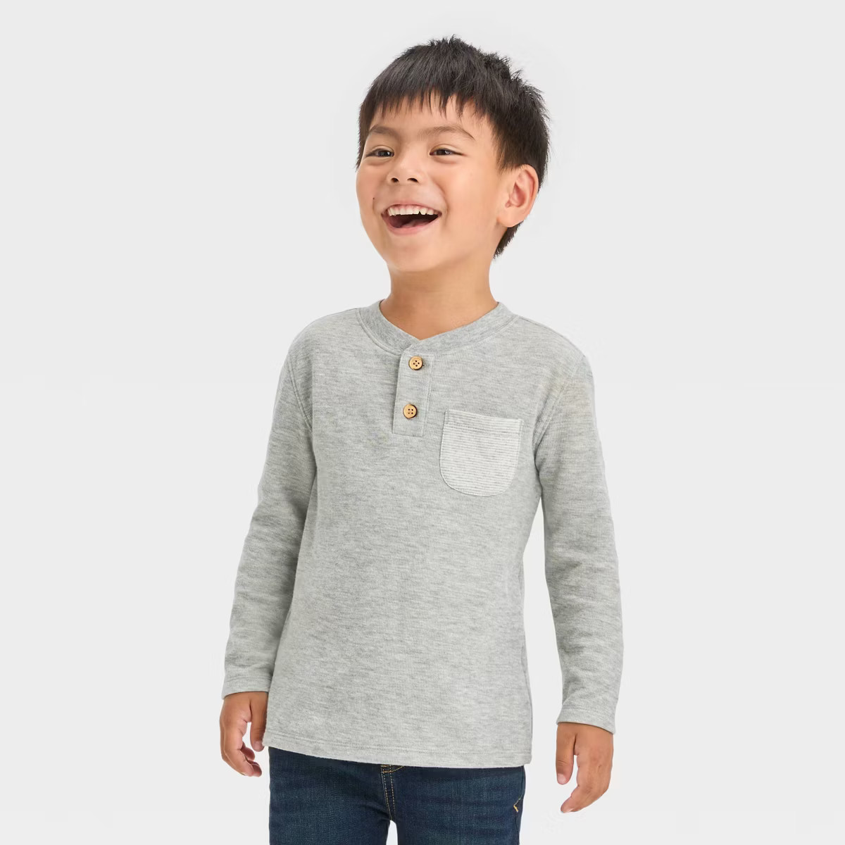 Toddler Boys' Double Knit Long Sleeve Henley T-Shirt - Cat & Jack™ | Target