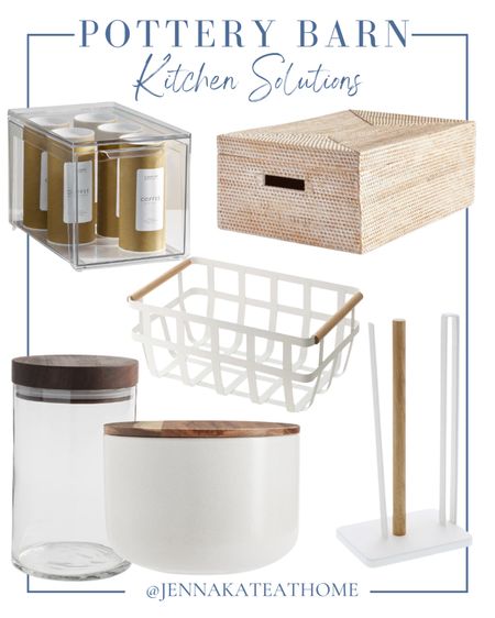 Organize your kitchen with these beautiful Pottery Barn kitchen solutions, including glass and ceramic containers, plastic bins, metal bins, wicker storage boxes, and other kitchen accessories. Coastal style home decor.

#LTKfamily #LTKhome