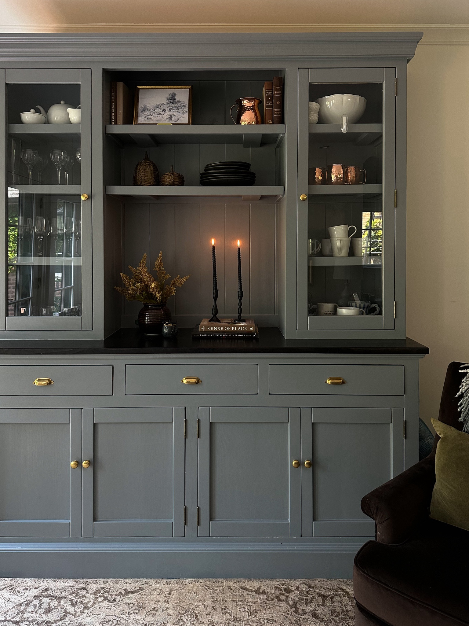 Elevated Halloween decor and hutch styling! 