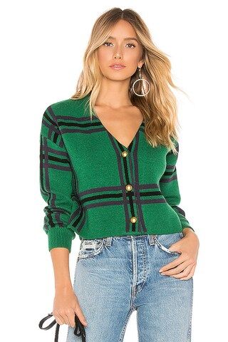 Tularosa Bellair Cardi in Green Plaid from Revolve.com | Revolve Clothing (Global)