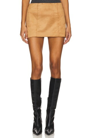 Tularosa Ginny Faux Suede Mini Skirt in Desert Brown from Revolve.com | Revolve Clothing (Global)