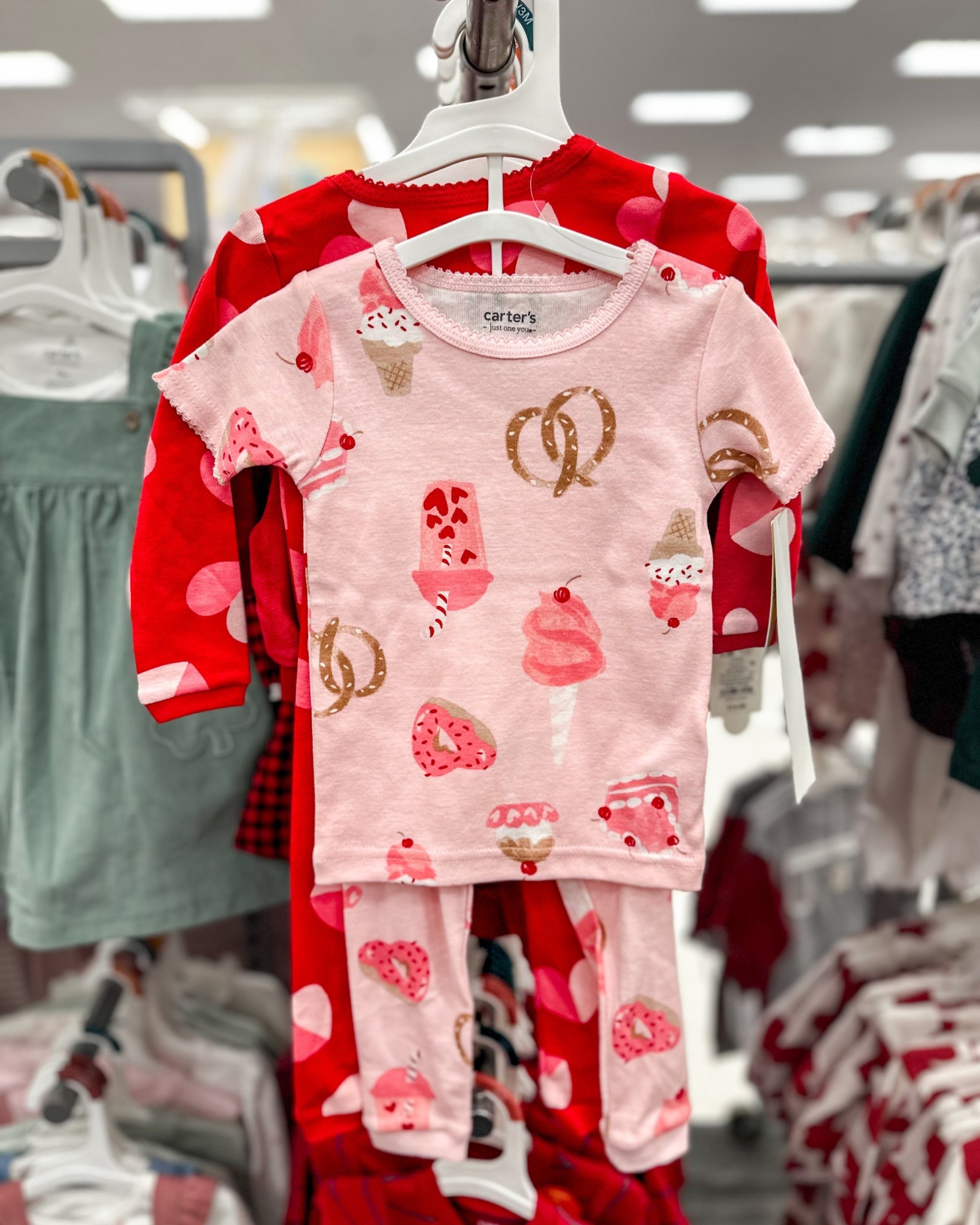 What’s not to love about these cute, Valentine’s Day prints for the littles!? 

This is a 4-piece set by Carter’s Just One You that I found at Target. These are size 12 month. 

The tops match perfectly with the coordinating pants and have a snug fit for fire safety. 

#LTKKids #LTKBaby #LTKSeasonal
