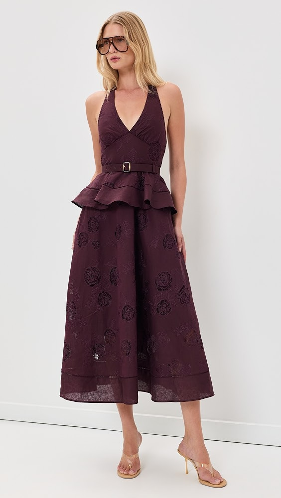 Shopbop | Plum Linen Peplum Midi Dress — shop this pick from Emily's edit