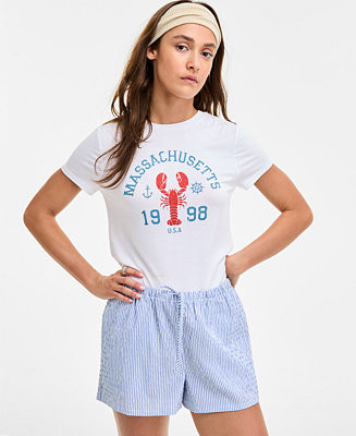Rebellious One Juniors' Lobster Graphic T-Shirt - Macy's | Macy's