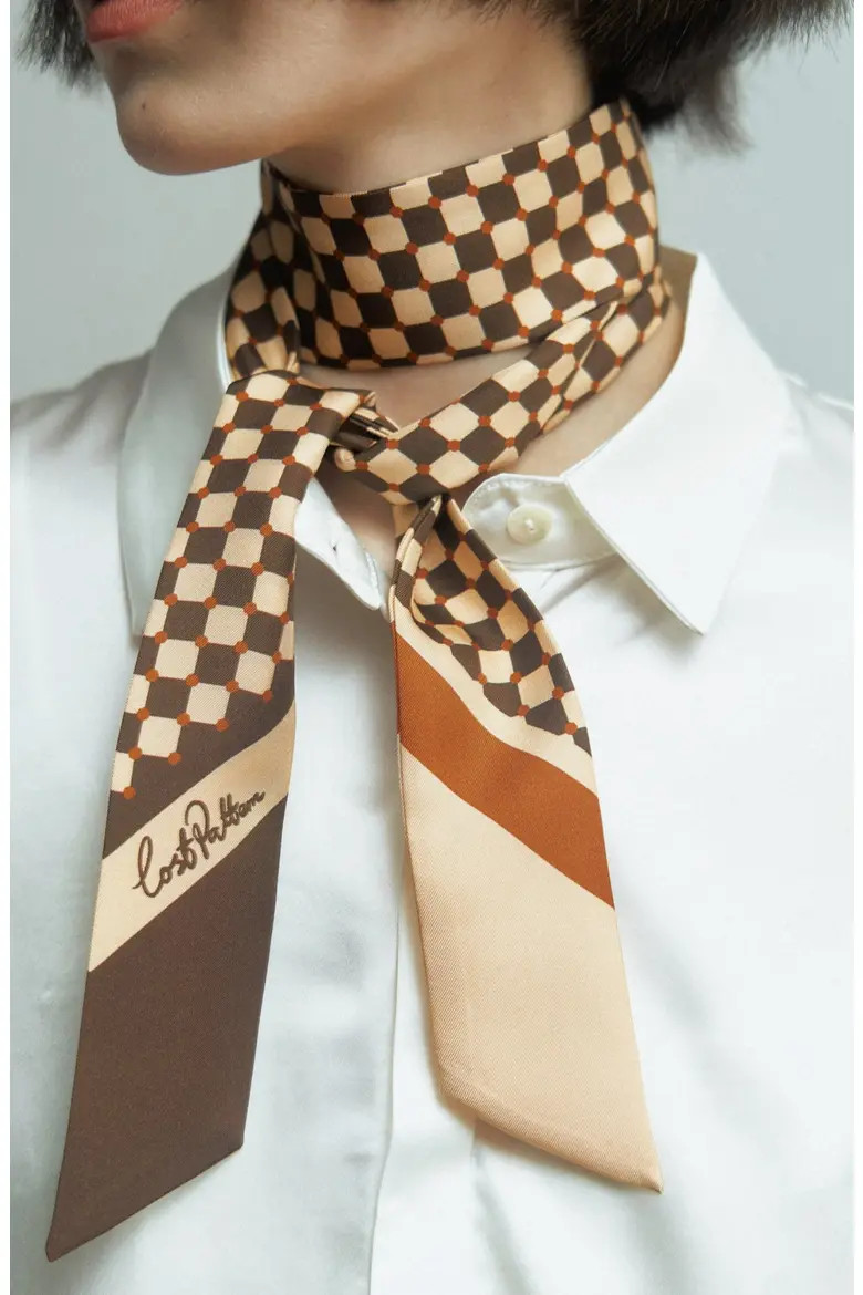 Checkerboard Skinny Silk Scarf | Nordstrom | Nordstrom