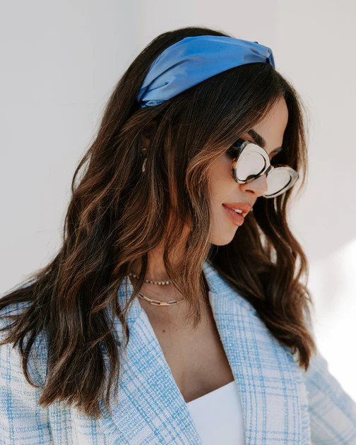 Cinderella Satin Twisted Front Headband - Blue | VICI