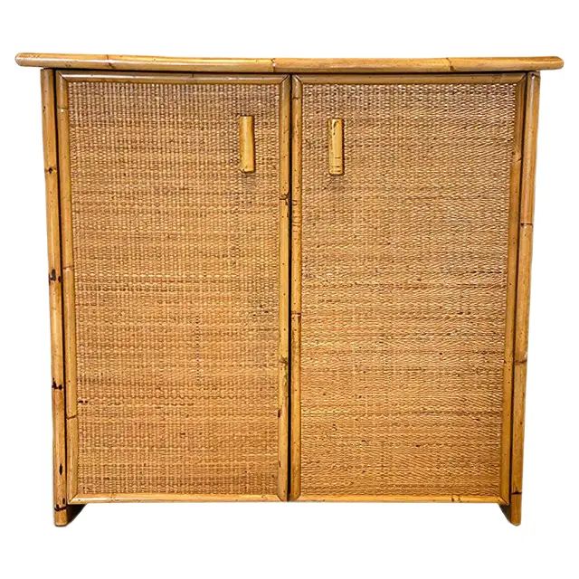 Credenza in Bamboo and Wicker, 1970s | Chairish