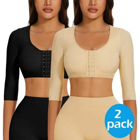 MANIFIQUE 2 Pack Arm Shaper for Women Post Surgery Arm Lipo Compression Sleeves Slimming Arm Faja Front Closure Shapewear Bra | Walmart (US)