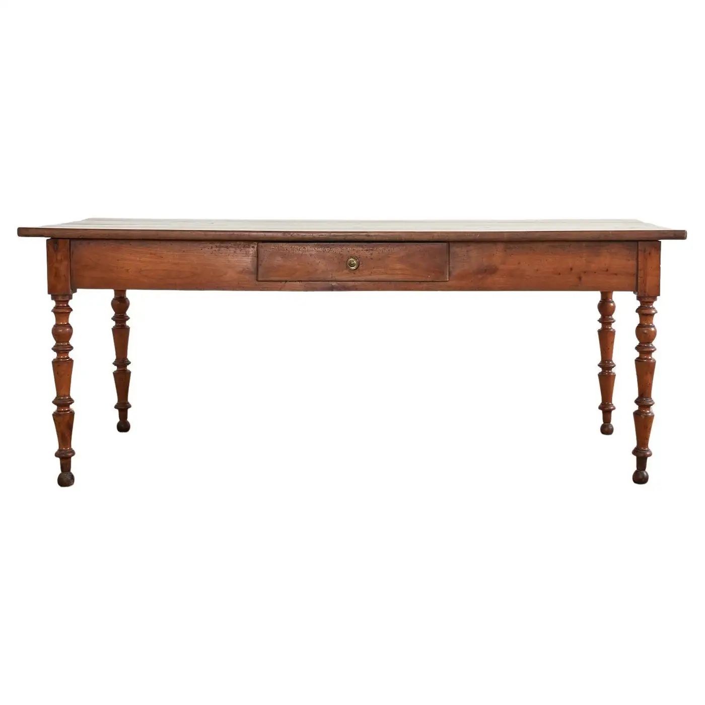 19th Century French Louis Philippe Fruitwood Farmhouse Harvest Table | 1stDibs