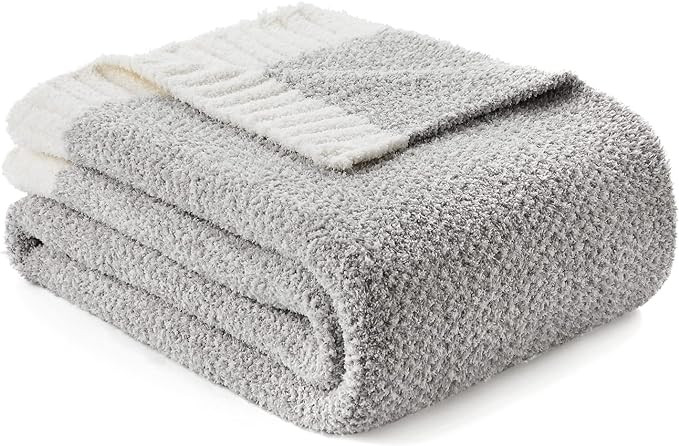 Snuggle Sac Grey Throw Blanket for Couch, Reversible Super Soft Blankets Warm Cozy Knit Blanket F... | Amazon (US)