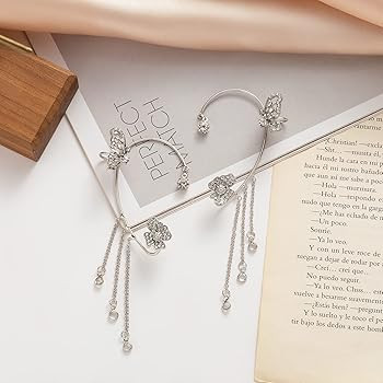 Vikeney 2PCS Butterfly Earrings Ear Cuffs Climber Wrap Around Earrings for Women Girl Fairy Right... | Amazon (US)