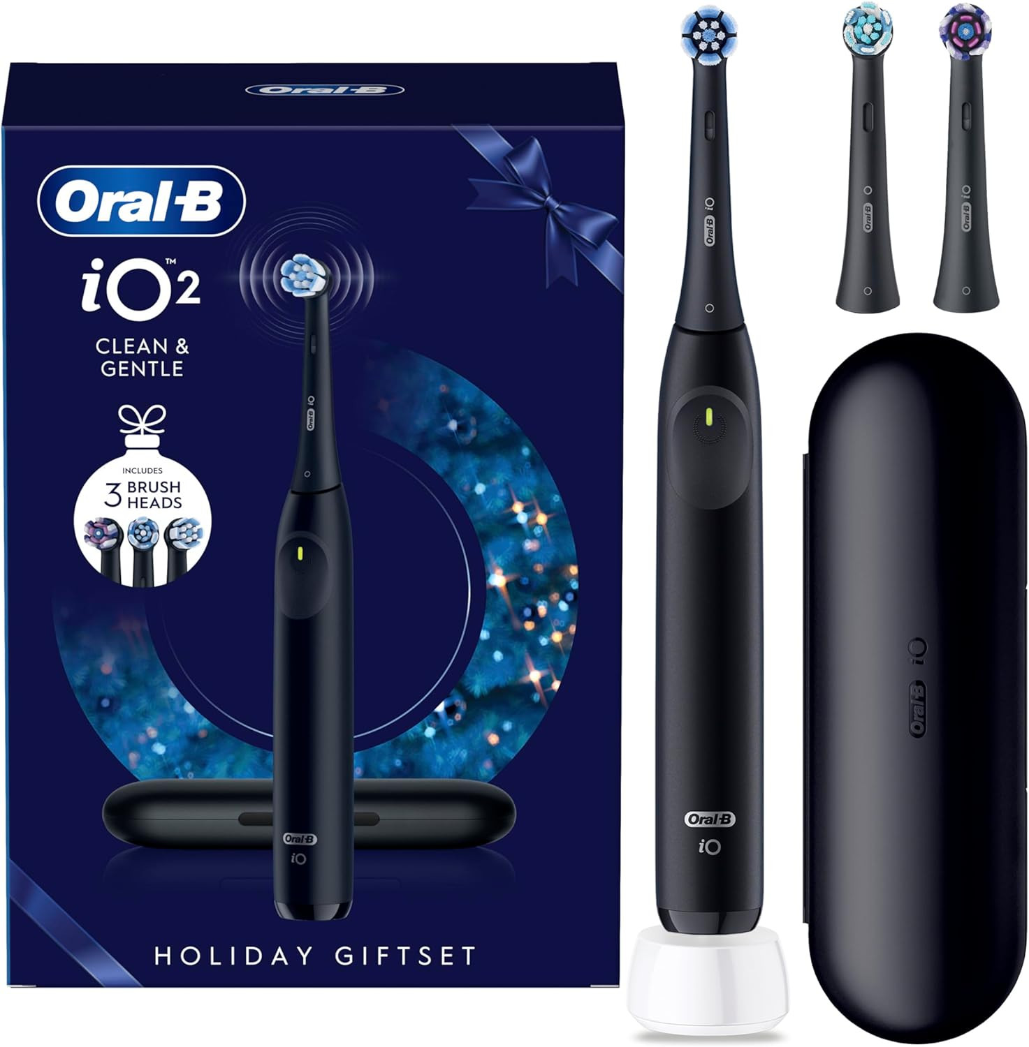 Oral-B iO2 Night Black Electric Toothbrush Seasonal Limited Edition + Travel Case + 3 Refills | Amazon (UK)