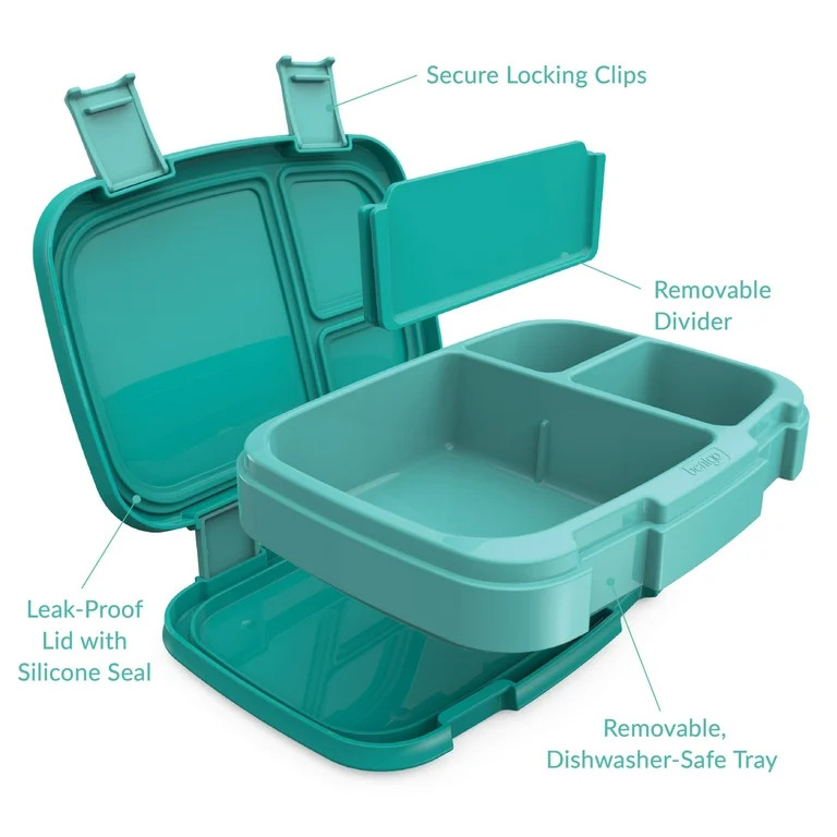 Bentgo Fresh, Leak-Proof, Versatile 4-Compartment Bento-Style Lunch Box with Removable Divider, P... | Walmart (US)