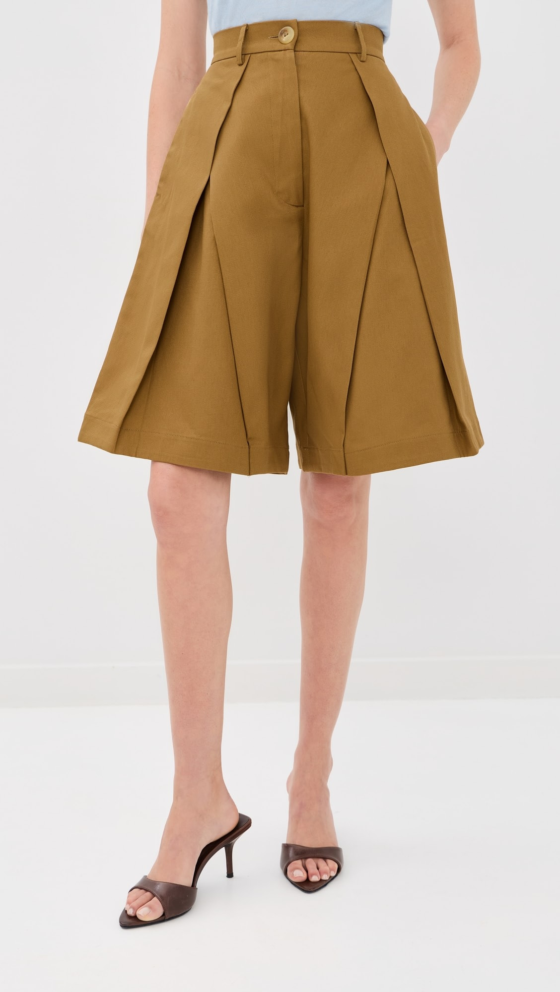 Tolu Coker Twill Pleated Shorts | Shopbop | Shopbop