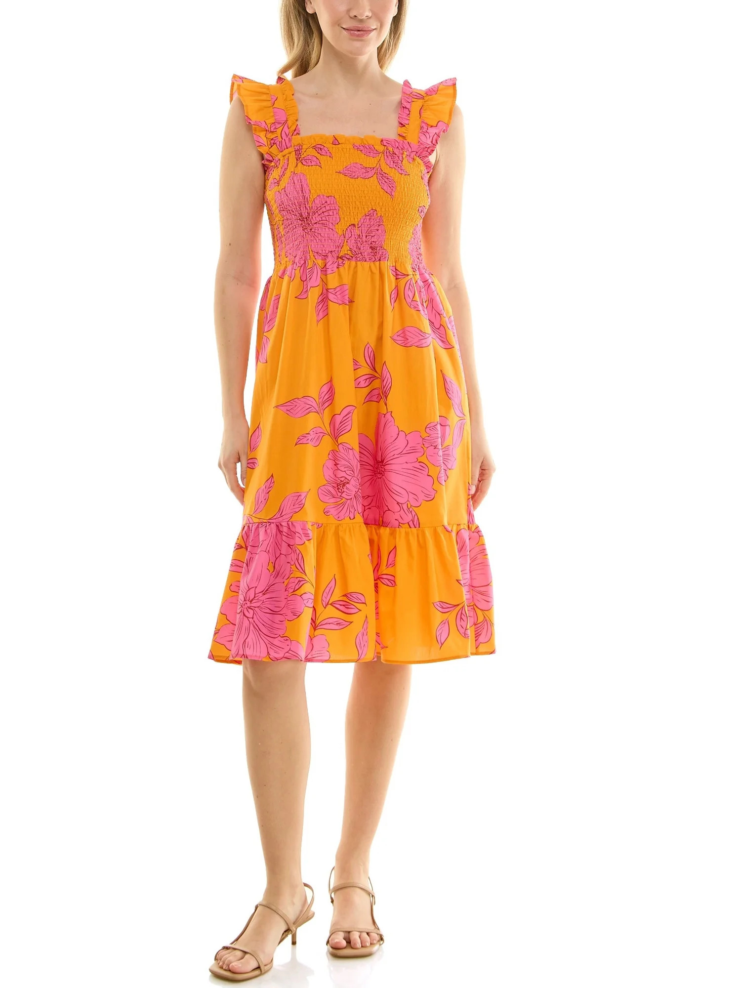 Nanette Lepore Smocked Midi Dress | Walmart (US)