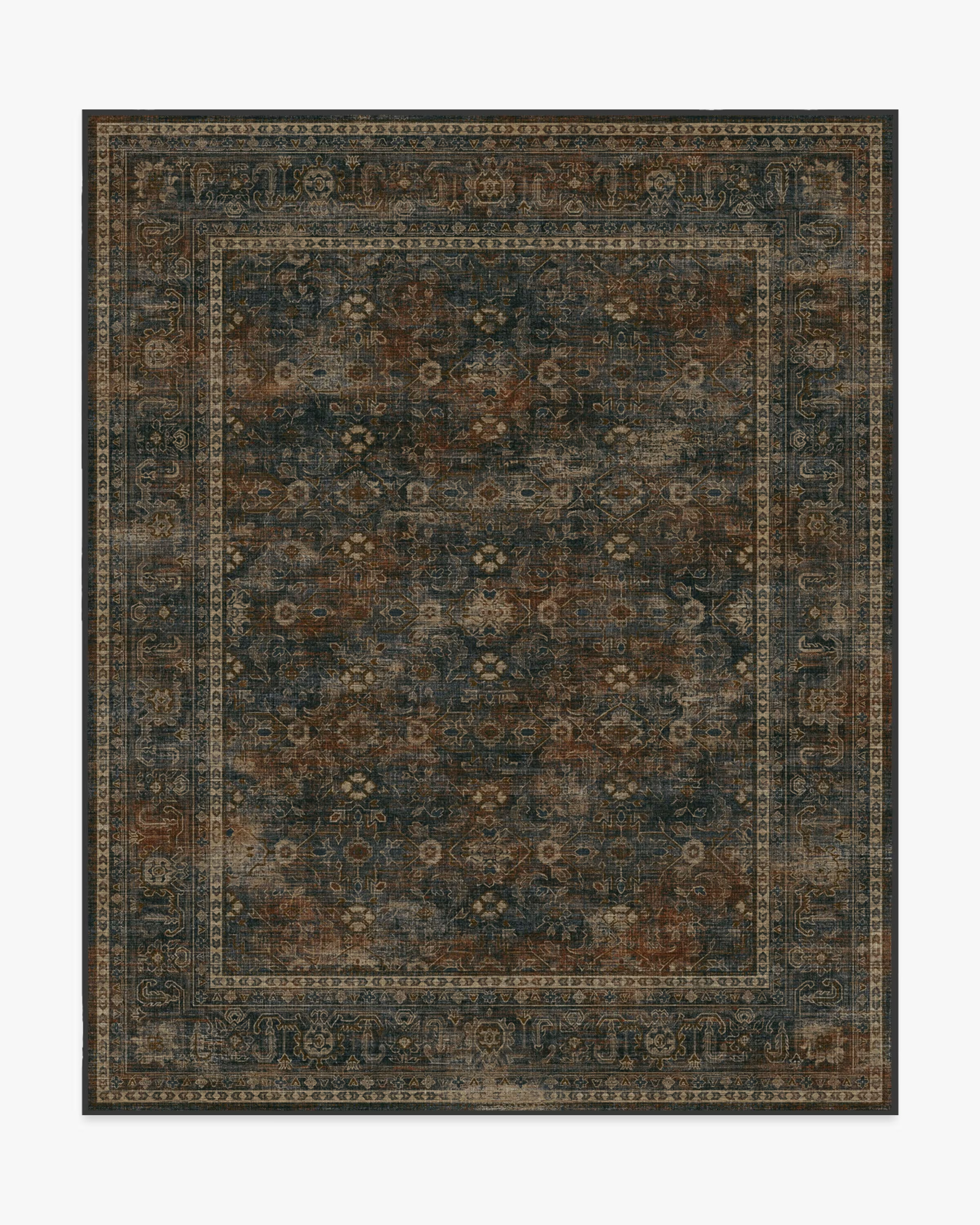 Ophelia Navy & Redwood Rug | Ruggable | Ruggable