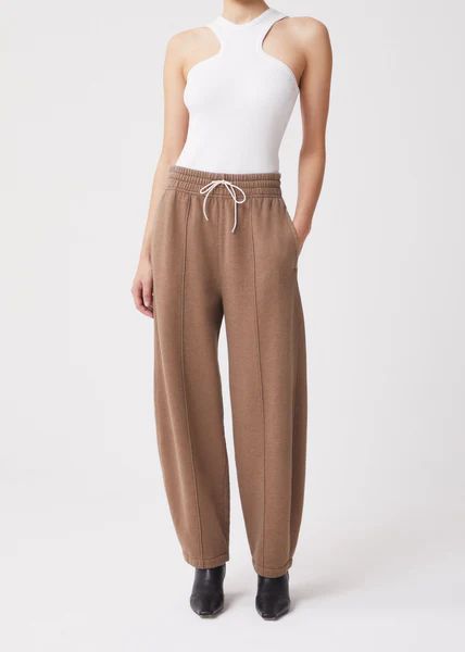 90's Bow Leg Pintuck Sweatpant in Toffee Heather | AGOLDE