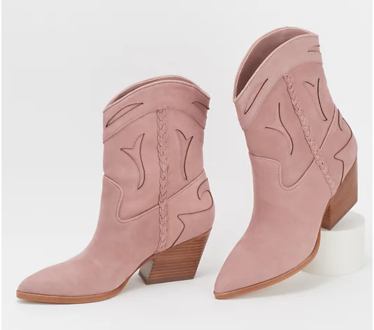 Dolce Vita Leather or Suede Cowboy Boots - Loral | QVC