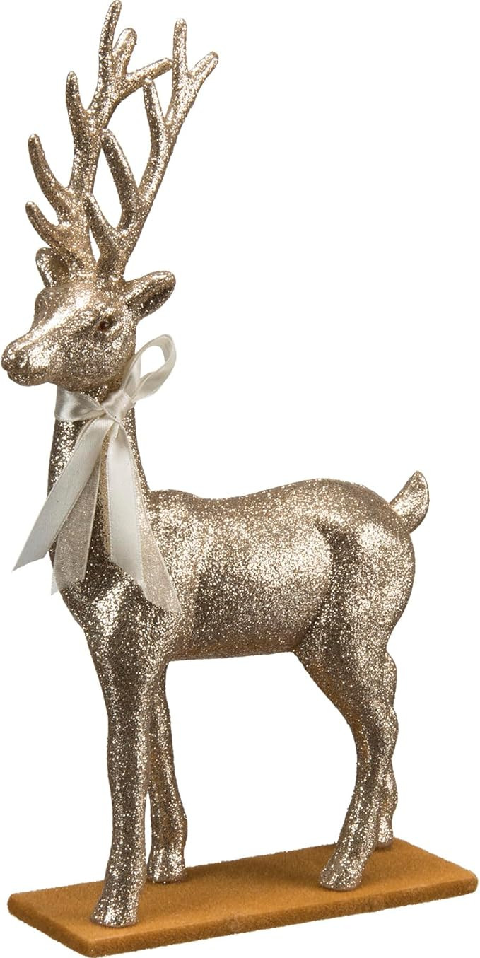 Primitives by Kathy Large Standing Deer 6 Inches x 2 Inches x 11.50 Inches Champagne Glitter Buck... | Amazon (US)