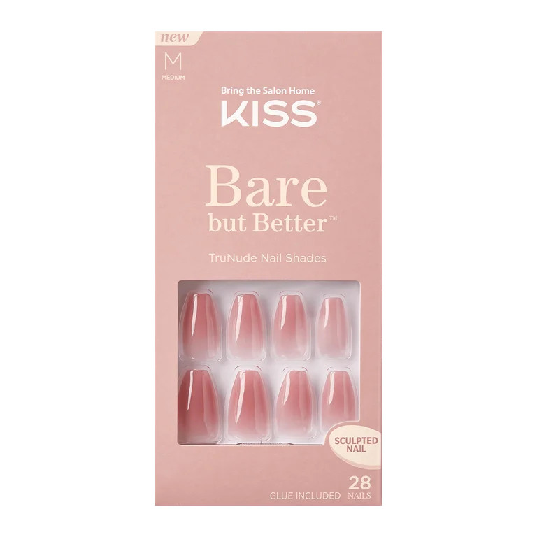 KISS Bare but Better Sculpted Nude Fake Nails, Nude Nude, 28 Count | Walmart (US)