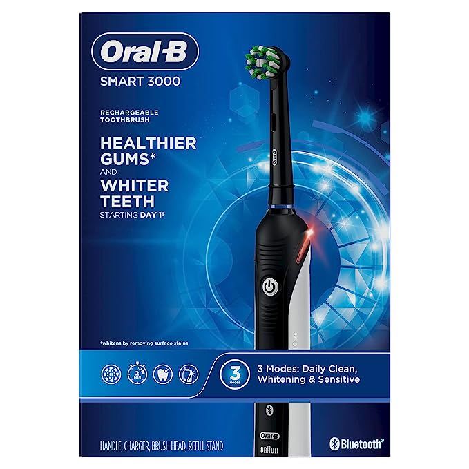 Oral-B Smart 3000 Electric Toothbrush with Bluetooth Connectivity, Black | Amazon (US)
