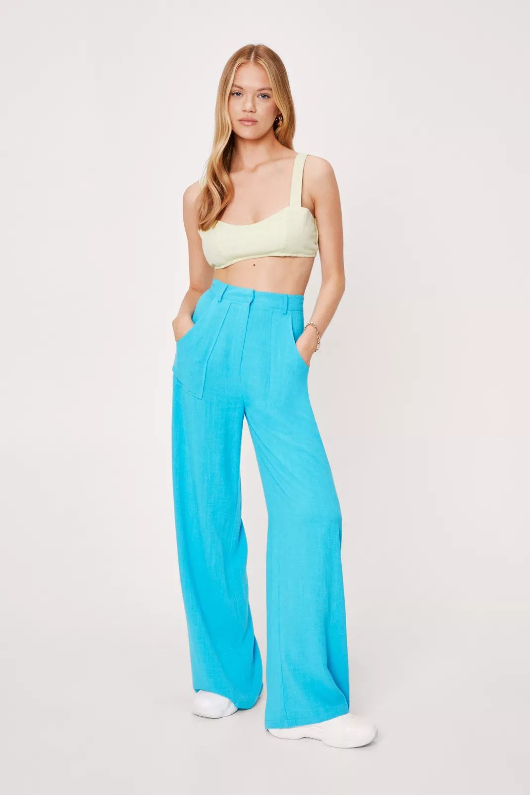 Seam Front Wide Leg Linen Pants | NastyGal (UK, IE)