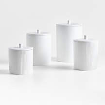 Crate & Barrel Hanno Textured Ceramic Canister Set + Reviews | Crate & Barrel | Crate & Barrel