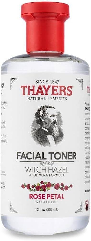 THAYERS Alcohol-Free, Hydrating Rose Petal Witch Hazel Facial Toner with Aloe Vera Formula, 12 Ou... | Amazon (US)