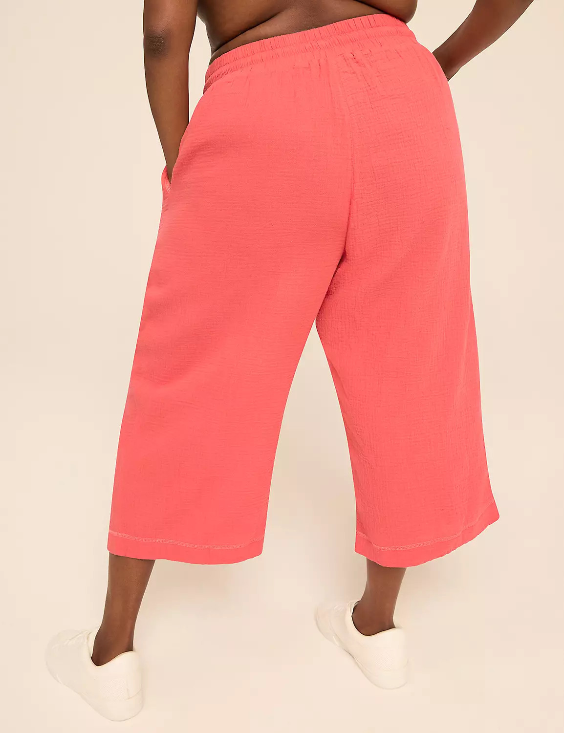 LIVI Gauze Relaxed Straight Crop Pant | LaneBryant | Lane Bryant (US)