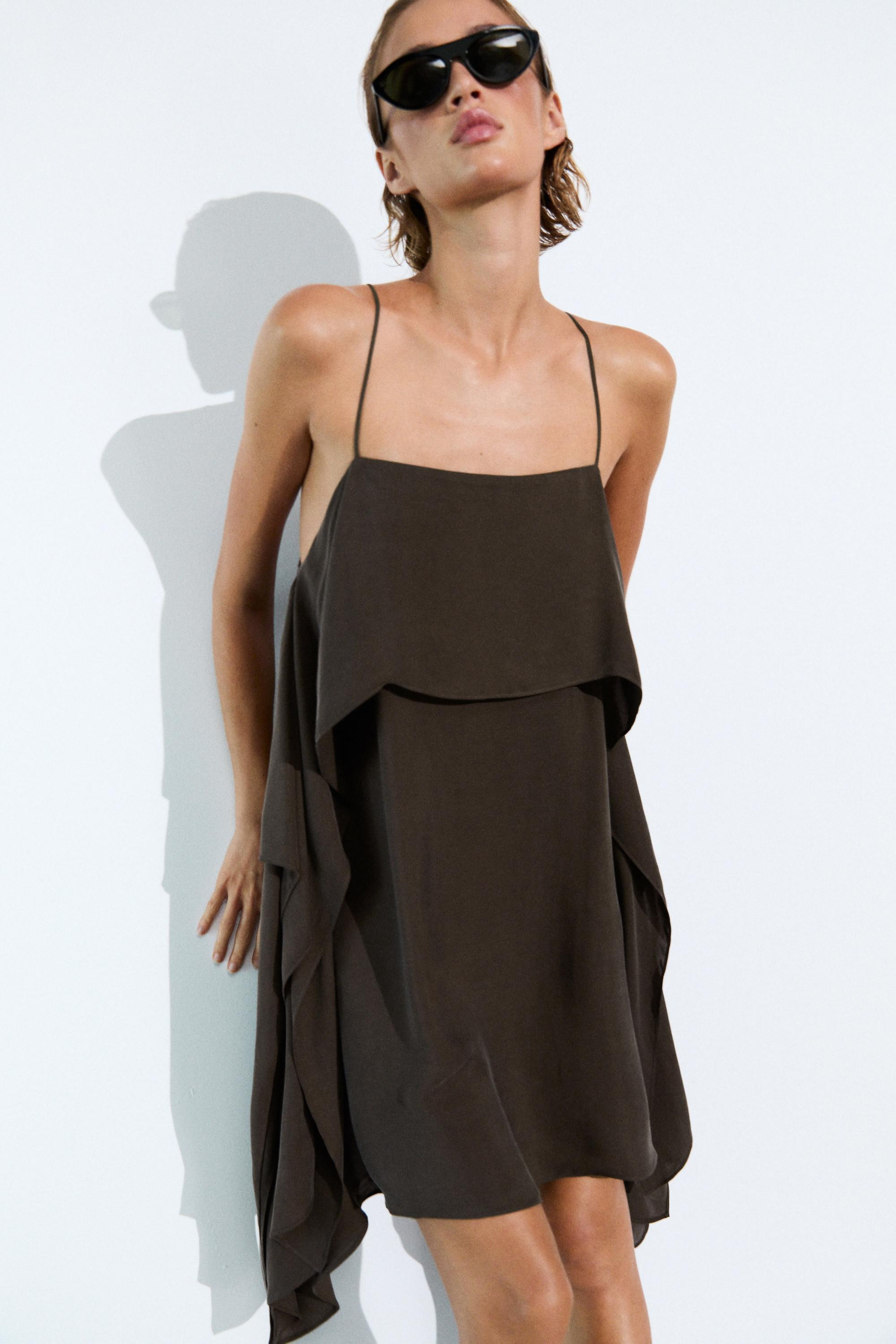 Strappy mini dress with ruffle detail | Massimo Dutti UK