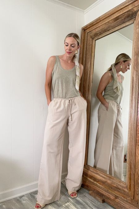 Affordable vacation outfit idea - nothing over $35!

Summer outfit, linen tank top, wide leg linen pants, cotton scarf, shell bold earrings, straw mules, affordable summer fashion 

#LTKtravel #LTKstyletip #LTKunder50