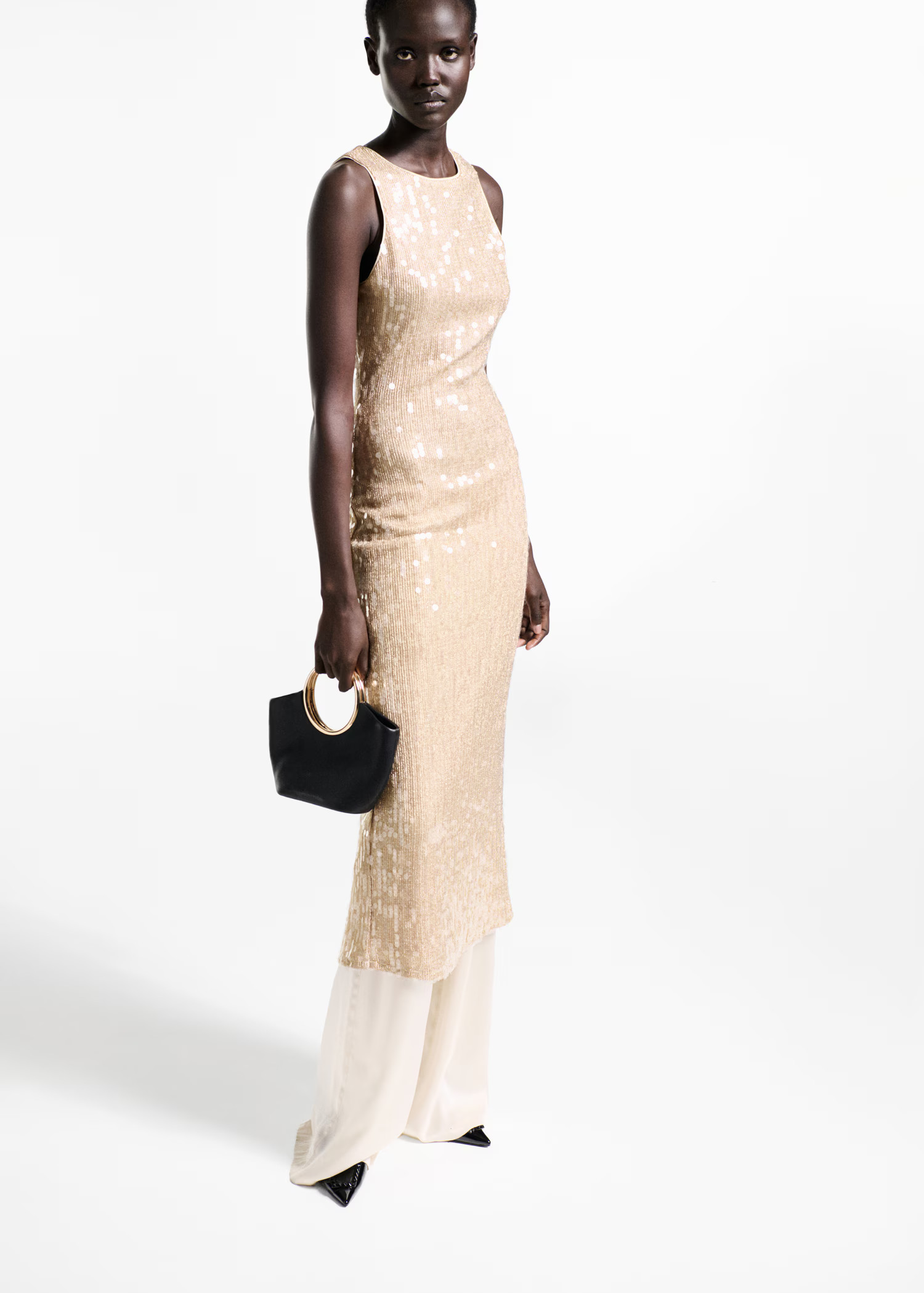 Scoop-back sequin dress | MANGO (UK)