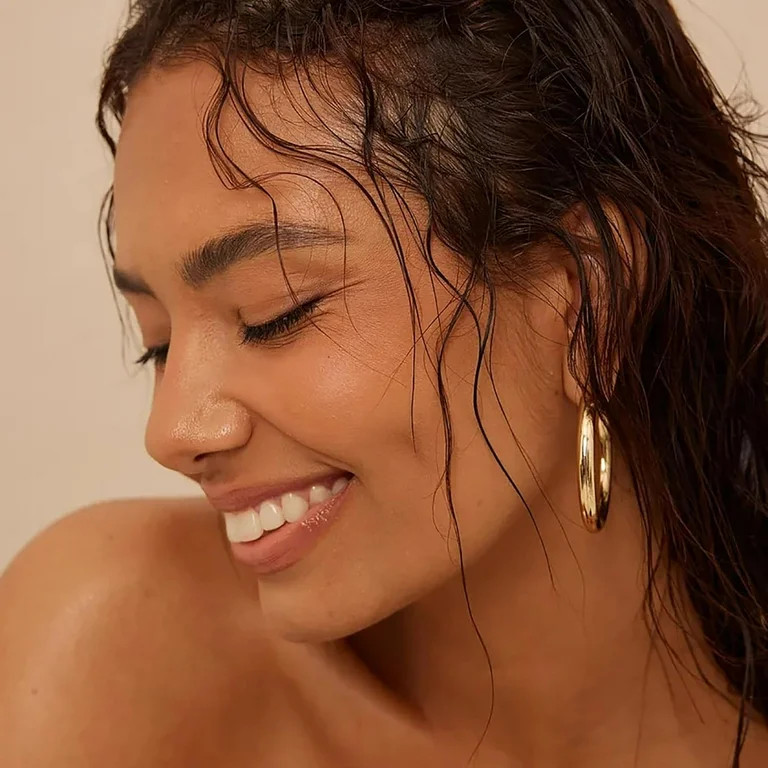 Jewelery Chunky Gold Hoop Earrings for Women, Hypoallergenic 14K Gold Thick Hoops, Lightweight | Walmart (US)